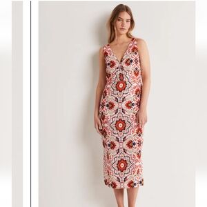 Boden Multicolor Floral Midi Dress